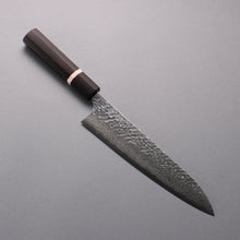  Yoshimi Kato VG10 Damascus Hammered(square) Gyuto  210mm Ebony (White Ring) Handle - Seisuke Knife