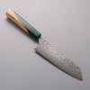 Yoshimi Kato SG2 Damascus Black Finished Bunka  170mm Olive Tree and Green Resin Handle - Seisuke Knife - Slide 1