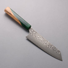  Yoshimi Kato SG2 Damascus Black Finished Bunka  170mm Olive Tree and Green Resin Handle - Seisuke Knife