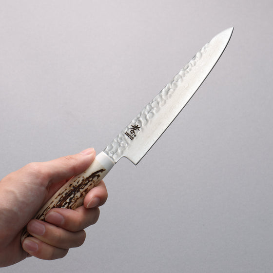 Sakai Takayuki VG10 33 Layer Damascus Petty-Utility 150mm Cow Bone Handle with Sheath - Seisuke Knife