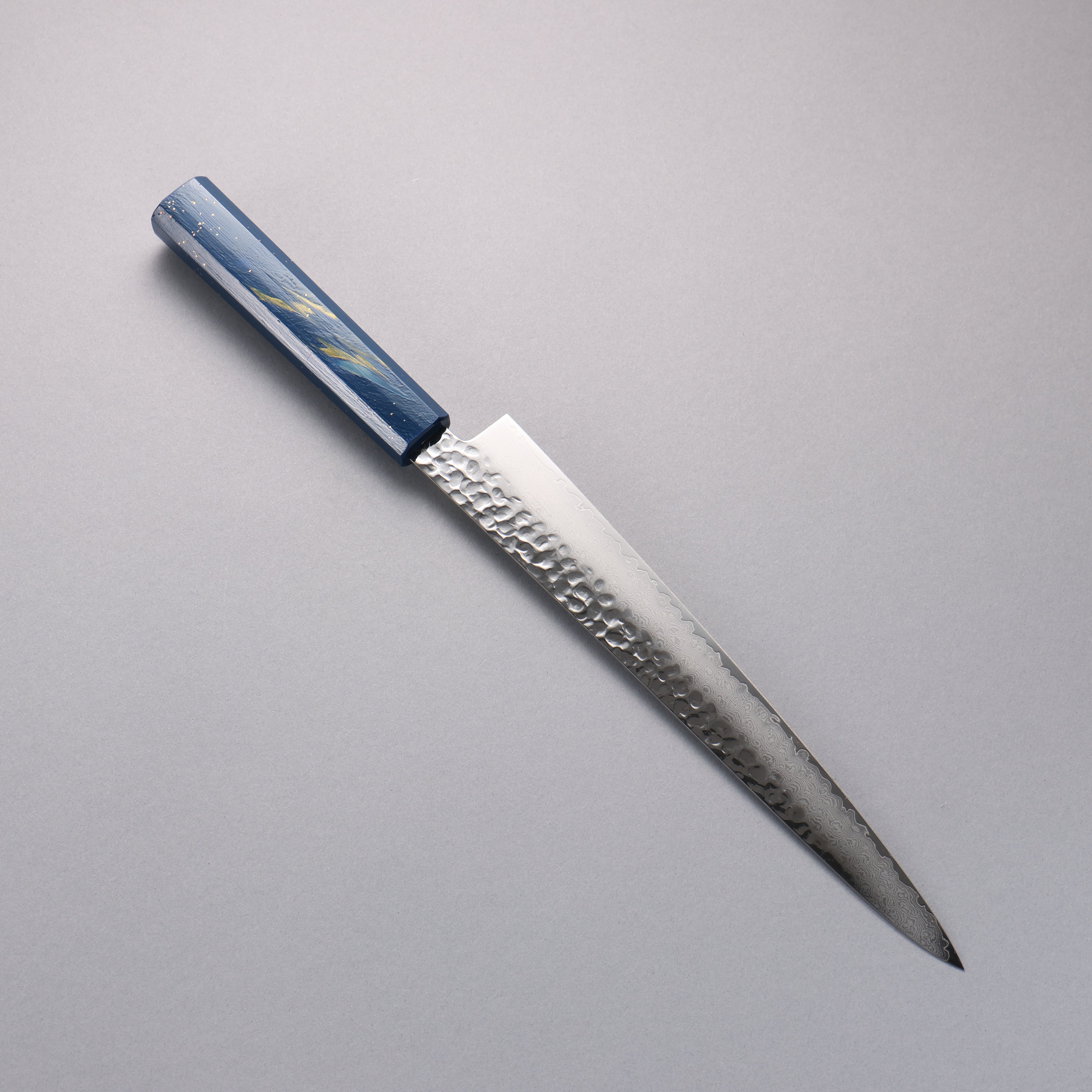 Sakai Takayuki VG10 33 Layer Damascus Sujihiki 240mm Live oak Lacquered (Saiseki) Handle - Seisuke Knife
