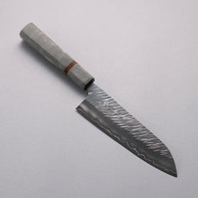  Yu Kurosaki Fujin SG2 Hammered Santoku  170mm Stabilized wood (With Acrylic Ring) Handle - Seisuke Knife