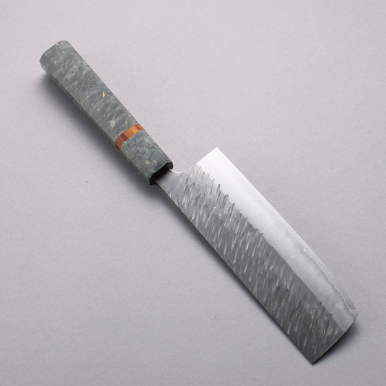 Yu Kurosaki Fujin SG2 Hammered Nakiri  165mm Stabilized wood (With Acrylic Ring) Handle - Seisuke Knife