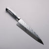 Takeshi Saji SPG STRIX Hammered Migaki Finished Gyuto  210mm White and Black Marble Acrylic Handle - Seisuke Knife - Slide 1