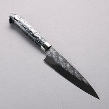  Takeshi Saji SPG STRIX Hammered Migaki Finished Petty-Utility  130mm White and Black Marble Acrylic Handle - Seisuke Knife