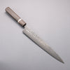 Yoshimi Kato SG2 Black Damascus Sujihiki  270mm Sandalwood with White Ring Handle - Seisuke Knife - Slide 1