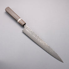  Yoshimi Kato SG2 Black Damascus Sujihiki  270mm Sandalwood with White Ring Handle - Seisuke Knife