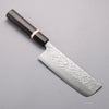 Yoshimi Kato VG10 Damascus Hammered(square) Nakiri  165mm Ebony (White Ring) Handle - Seisuke Knife - Slide 1