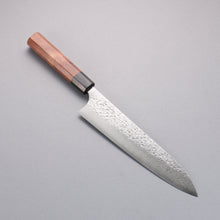  Yoshimi Kato VG10 Damascus Hammered(square) Gyuto  210mm Honduras (ferrule: Black Pakka wood) Handle - Seisuke Knife