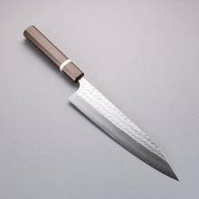  Yoshimi Kato Minamo SG2 Hammered Kiritsuke Gyuto  240mm Sandalwood with White Ring Handle - Seisuke Knife