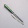 Sakai Kikumori Blue Steel No.1 Small Santoku 140mm Green Pakkawood Handle - Seisuke Knife