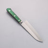 Sakai Kikumori Blue Steel No.1 Small Santoku 140mm Green Pakkawood Handle - Seisuke Knife