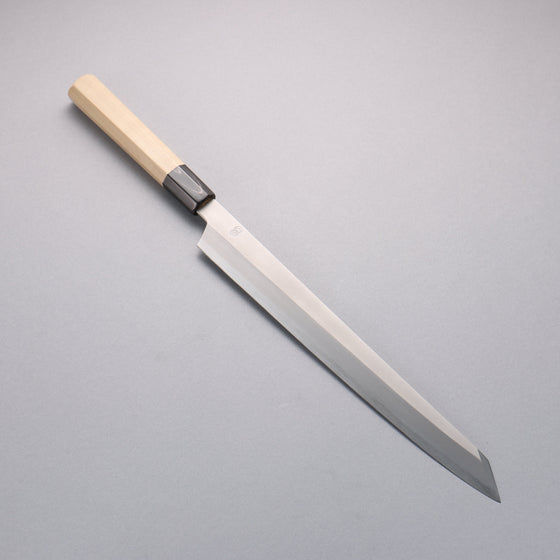 Kikuzuki Silver Steel No.3 Bokashi Kiritsuke Yanagiba  300mm Magnolia Handle - Seisuke Knife