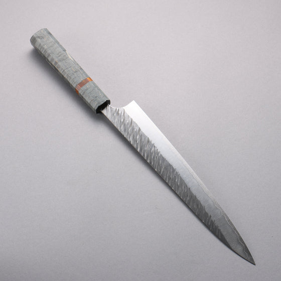 Yu Kurosaki Fujin SG2 Hammered Sujihiki  240mm Stabilized wood (With Acrylic Ring) Handle - Seisuke Knife