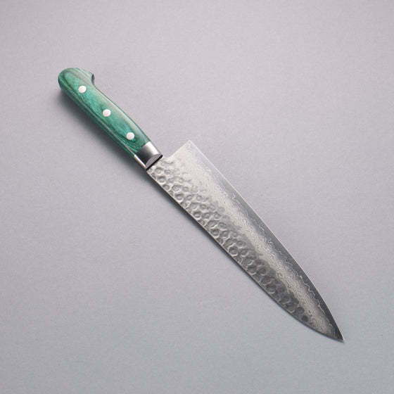 Sakai Takayuki VG10 17 Layer Damascus Gyuto 210mm Green Pakka wood Handle - Seisuke Knife