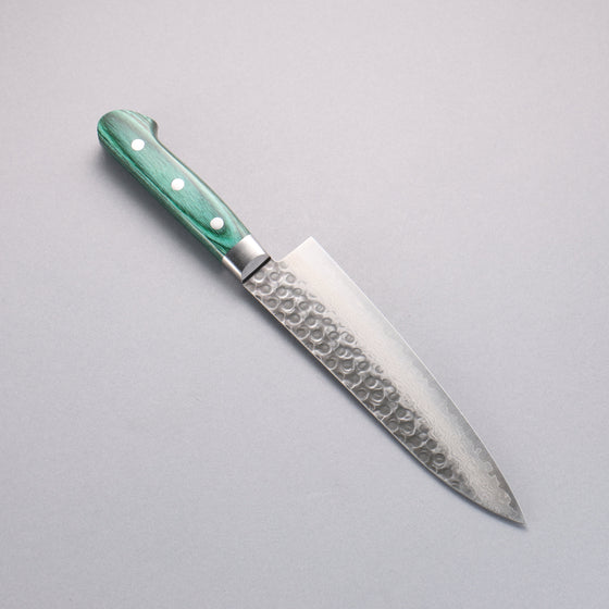 Sakai Takayuki VG10 17 Layer Damascus Gyuto 180mm with Green Pakkawood Handle - Seisuke Knife