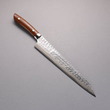  Takeshi Saji SRS13 Damascus Hammered(Maru) Kiritsuke Sujihiki  270mm Ironwood Handle - Seisuke Knife