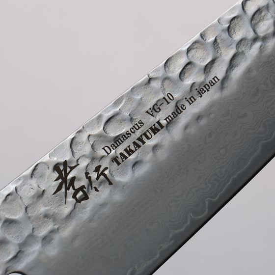 Sakai Takayuki VG10 33 Layer Hammered Damascus Gyuto  210mm Rosewood (ferrule: Red Pakka wood) Handle - Seisuke Knife