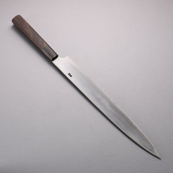 Nao Yamamoto Blue Steel No.2 Kurouchi Damascus Yanagiba  300mm Walnut Handle - Seisuke Knife