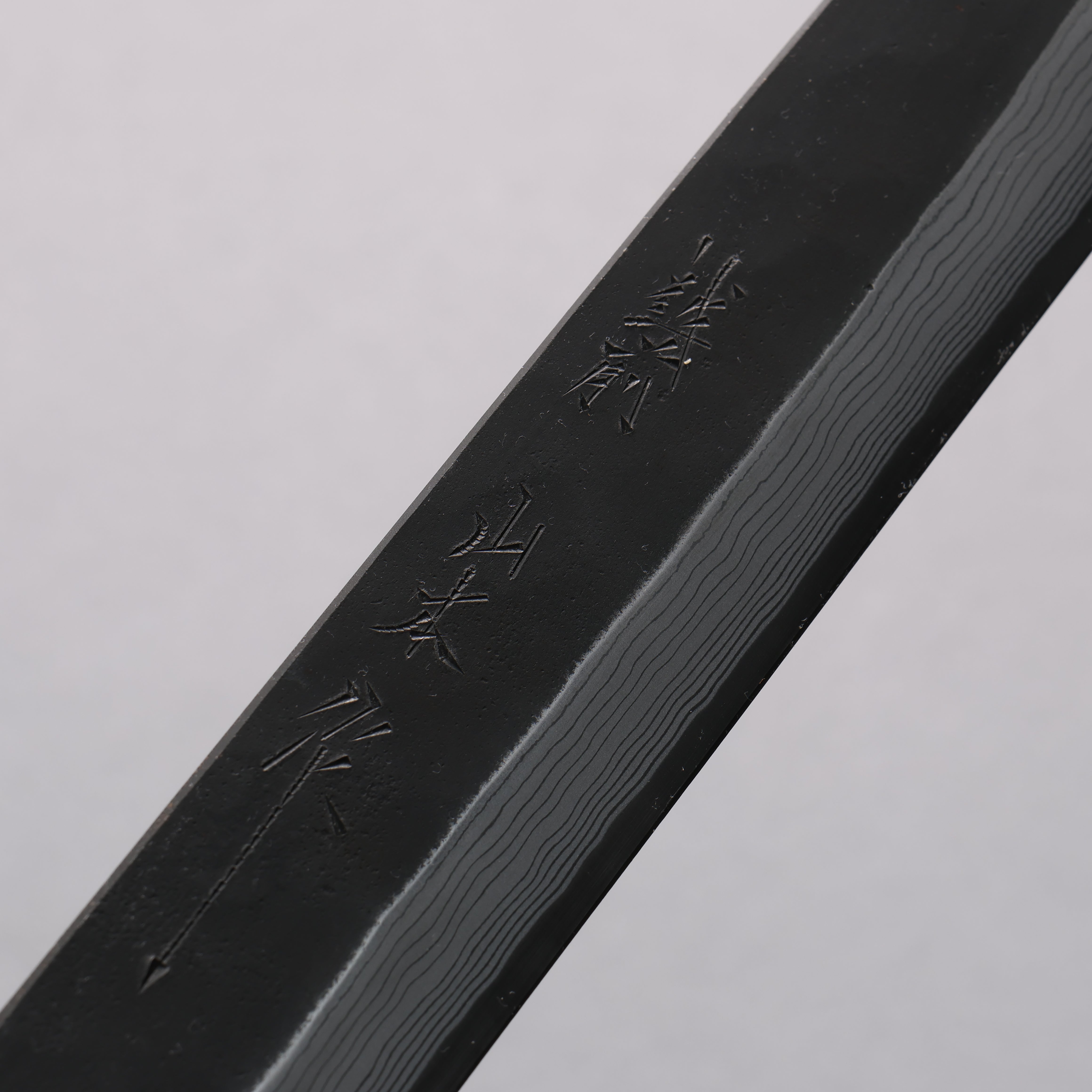 Nao Yamamoto Blue Steel No.2 Kurouchi Damascus Yanagiba  300mm Walnut Handle - Seisuke Knife