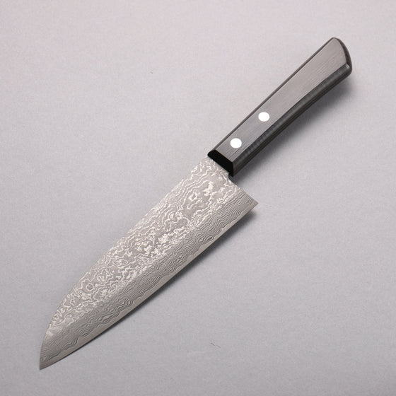 Nao Yamamoto VG10 Black Damascus Santoku  170mm Black Pakka wood Handle - Seisuke Knife