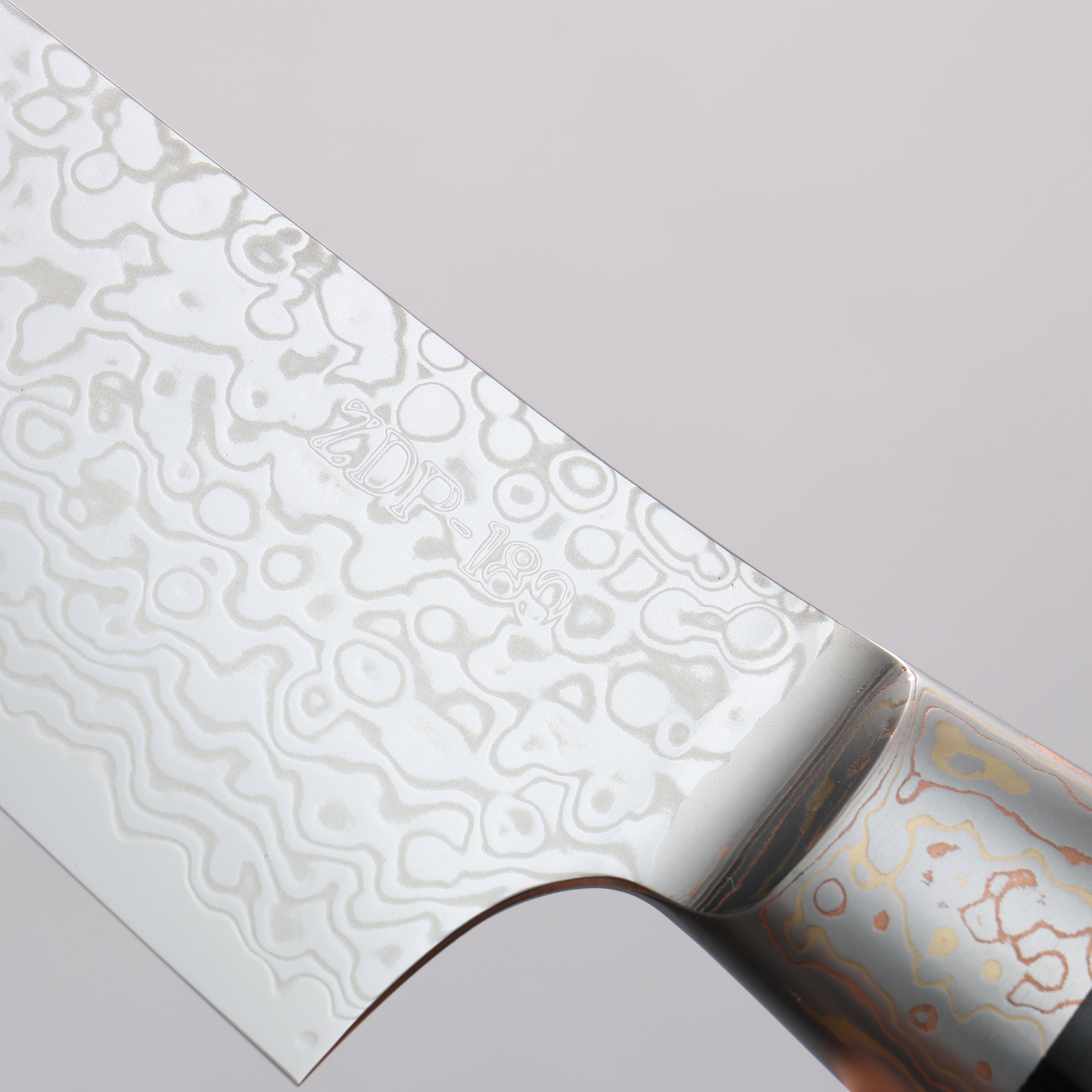 Kajin ZDP189 Damascus Migaki Finished Santoku 165mm Abalone Inlay Hand