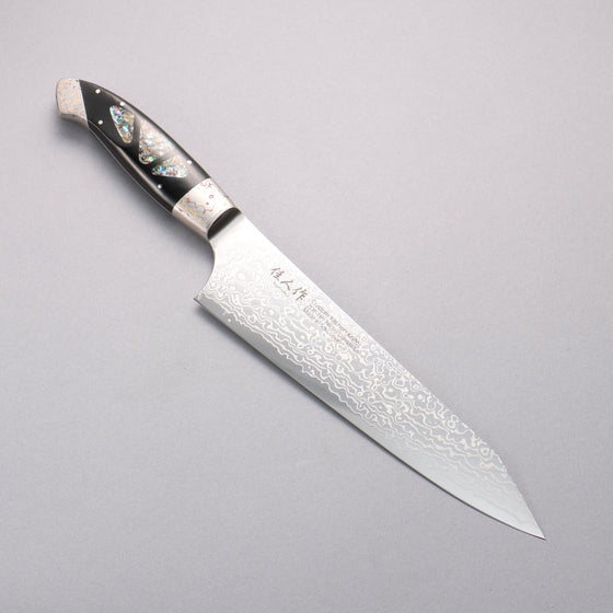 Kajin ZDP189 Damascus Migaki Finished Kiritsuke Gyuto  210mm Abalone Inlay Handle - Seisuke Knife