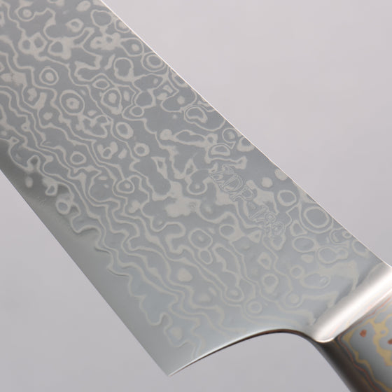 Kajin ZDP189 Damascus Migaki Finished Kiritsuke Gyuto  210mm Corian with Turquoise Inlay Handle - Seisuke Knife