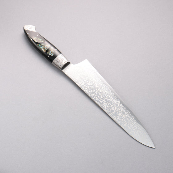 Kajin ZDP189 Damascus Migaki Finished Gyuto  210mm Abalone Inlay Handle - Seisuke Knife