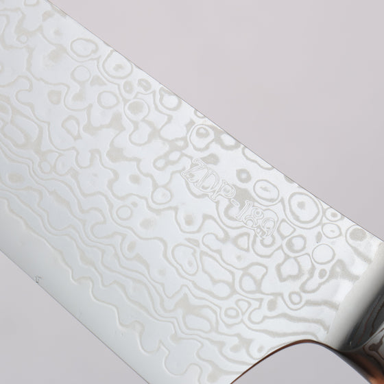 Kajin ZDP189 Damascus Migaki Finished Gyuto  210mm Abalone Inlay Handle - Seisuke Knife