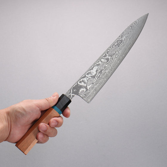 Ryusen Bonten Unryu Kai VG10 63 Layer Damascus Gyuto  240mm Chinese Quince Handle - Seisuke Knife