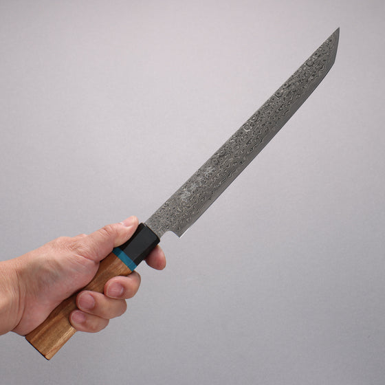 Ryusen Bonten Unryu Kai VG10 63 Layer Damascus Kengata Sujihiki  240mm Chinese Quince Handle - Seisuke Knife