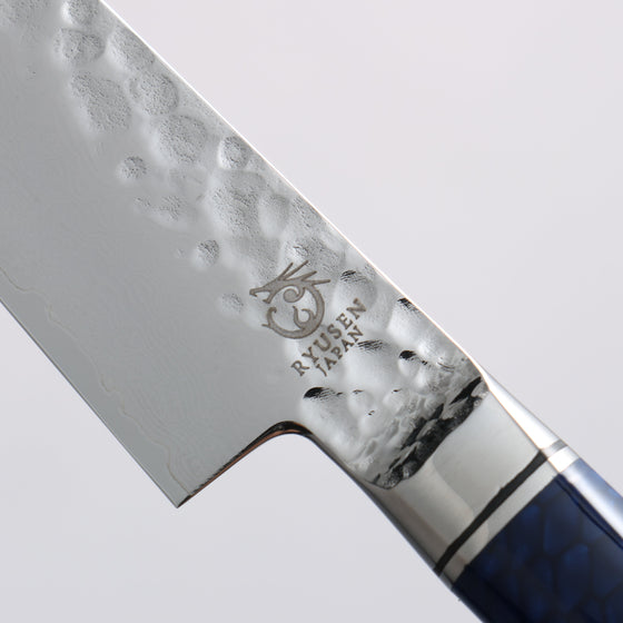 Ryusen Souryurin VG10w 67 Layer Damascus Hammered Kiritsuke Petty-Utility  135mm Polyurethane Handle - Seisuke Knife