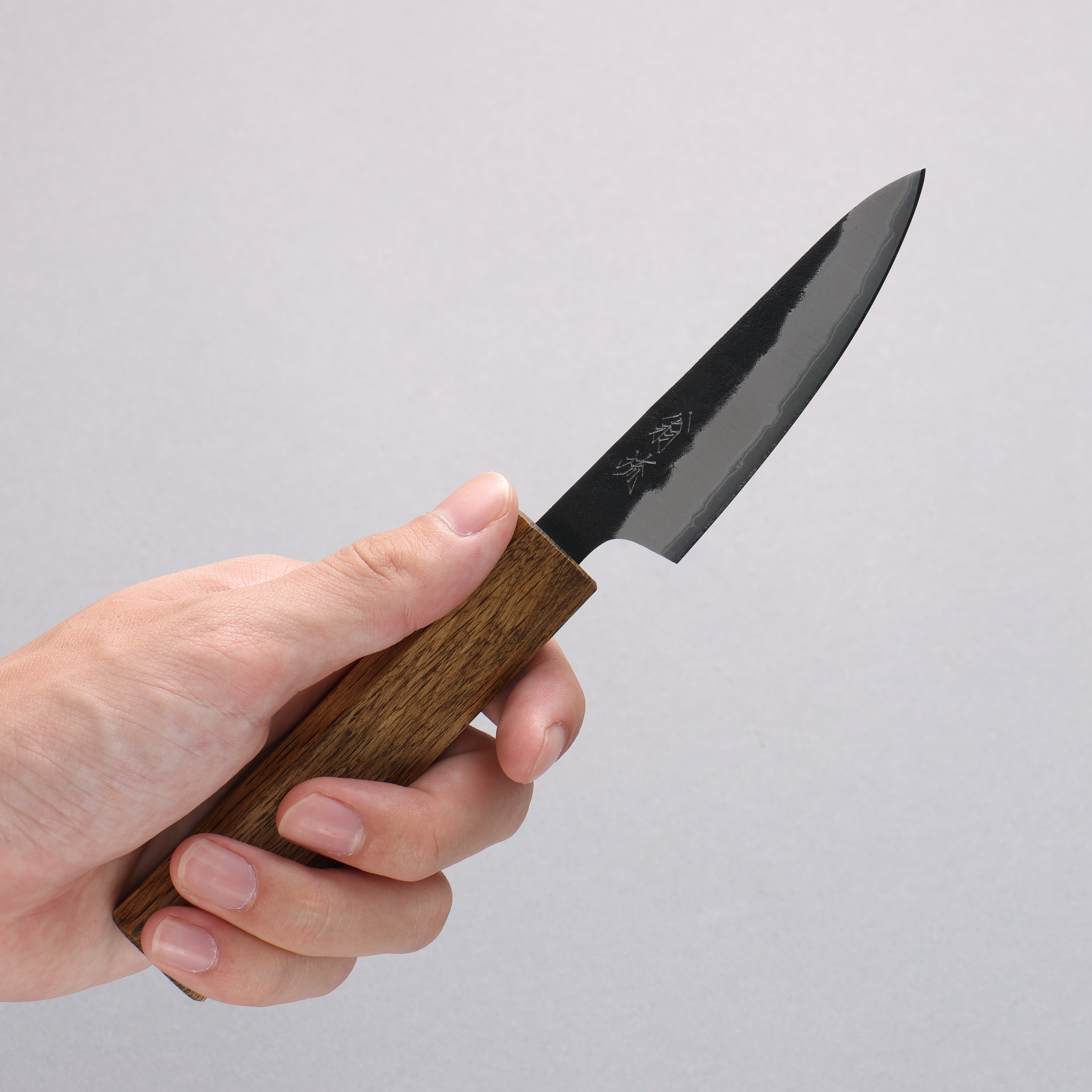 Oul Blue Super Black Nashiji Petty-Utility  80mm Oak Handle - Seisuke Knife