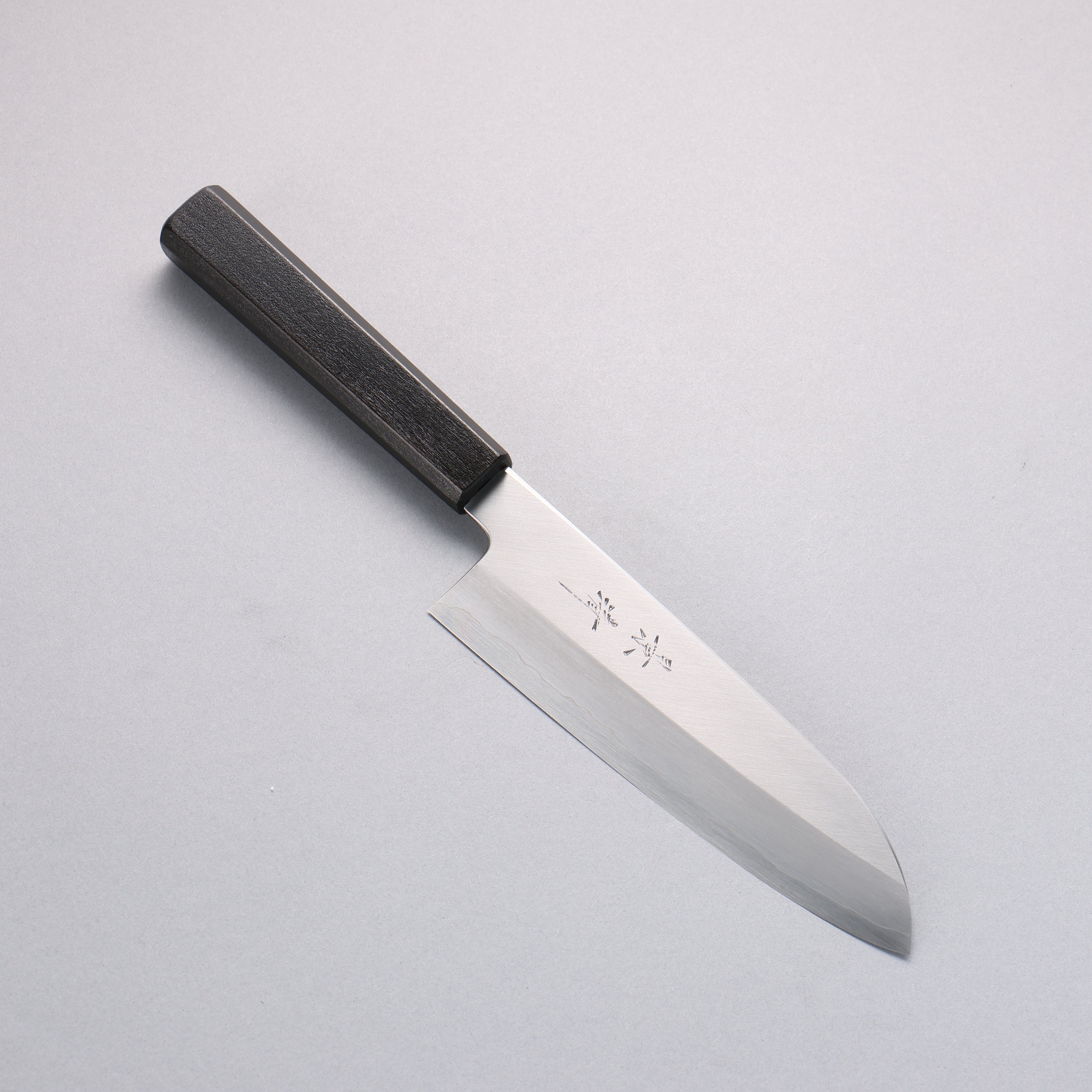 Kagekiyo Silver Steel No.3 Santoku 180mm Black Lacquered Magnolia Handle - Seisuke Knife