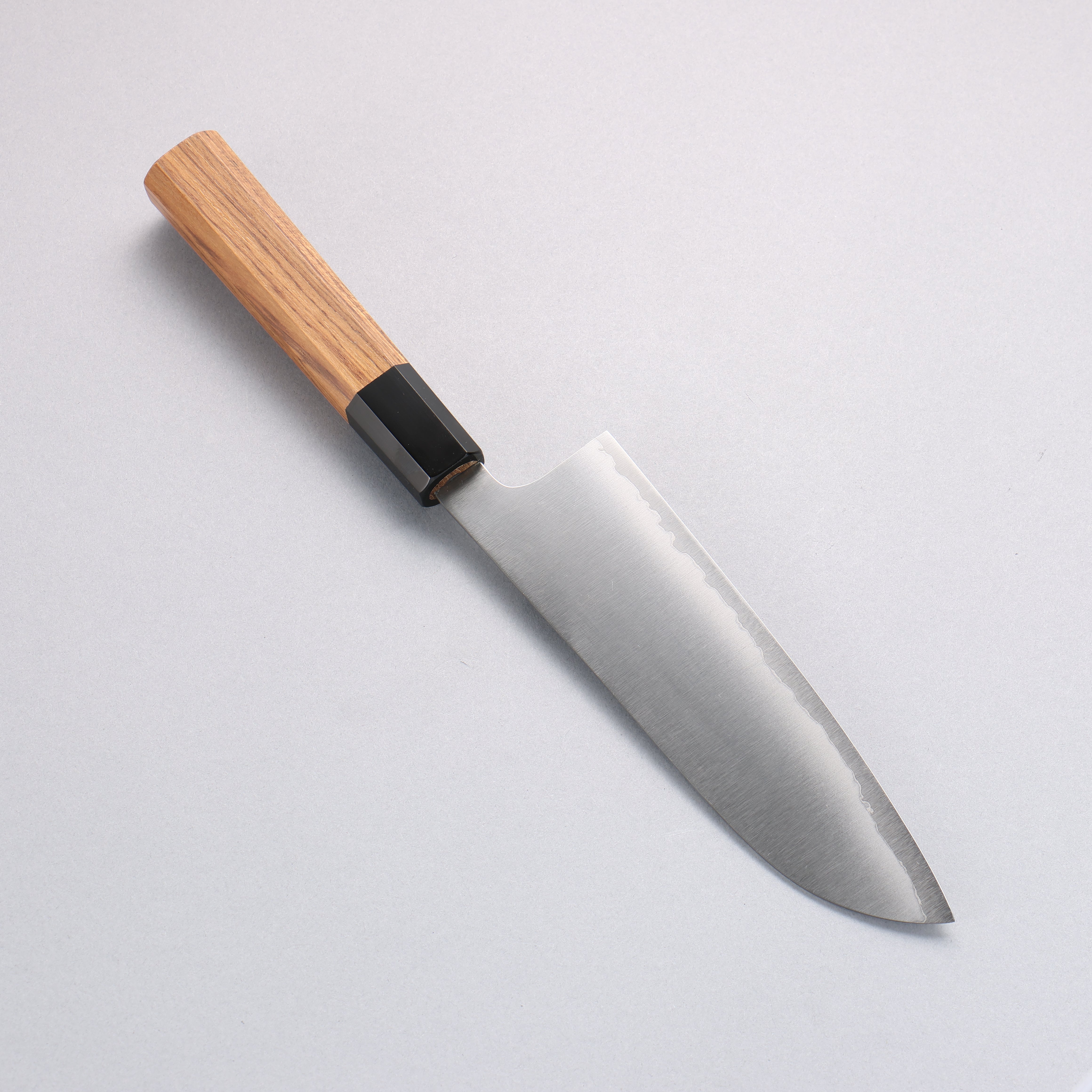 Yu Kurosaki Blue Super Migaki Polish Finish Santoku  165mm Teak (ferrule: Black Water Buffalo Horn) Handle - Seisuke Knife