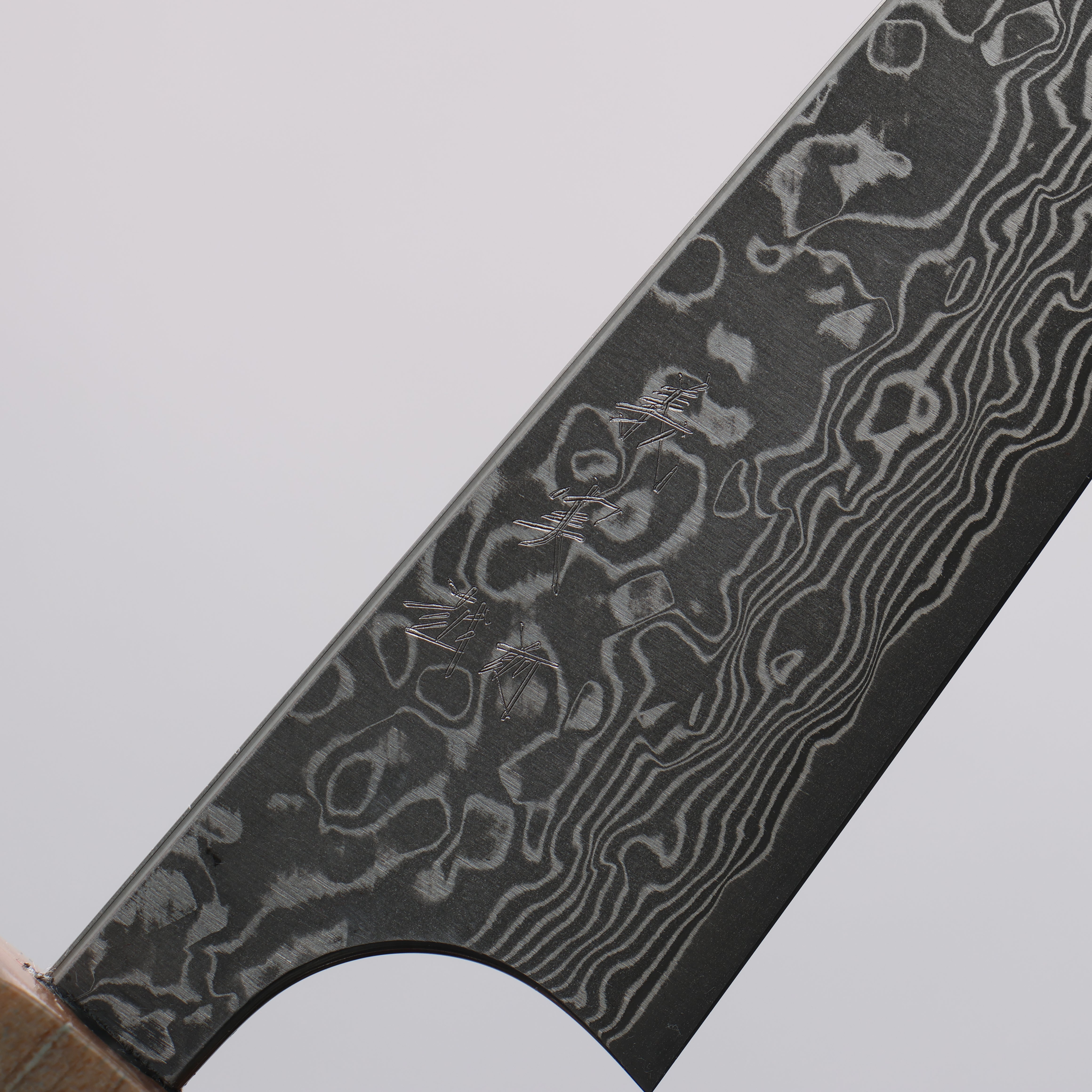 Yoshimi Kato VG10 Black Damascus Paring 90mm Blue Western-Style Handle - Seisuke Knife