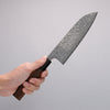 Yoshimi Kato VG10 Black Damascus Santoku  170mm Walnut Handle - Seisuke Knife - Slide 4