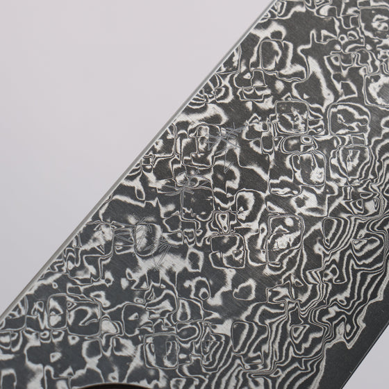 Yoshimi Kato VG10 Black Damascus Bunka  170mm Chinese Quince Burl (Ferrule: Ebony) Handle - Seisuke Knife
