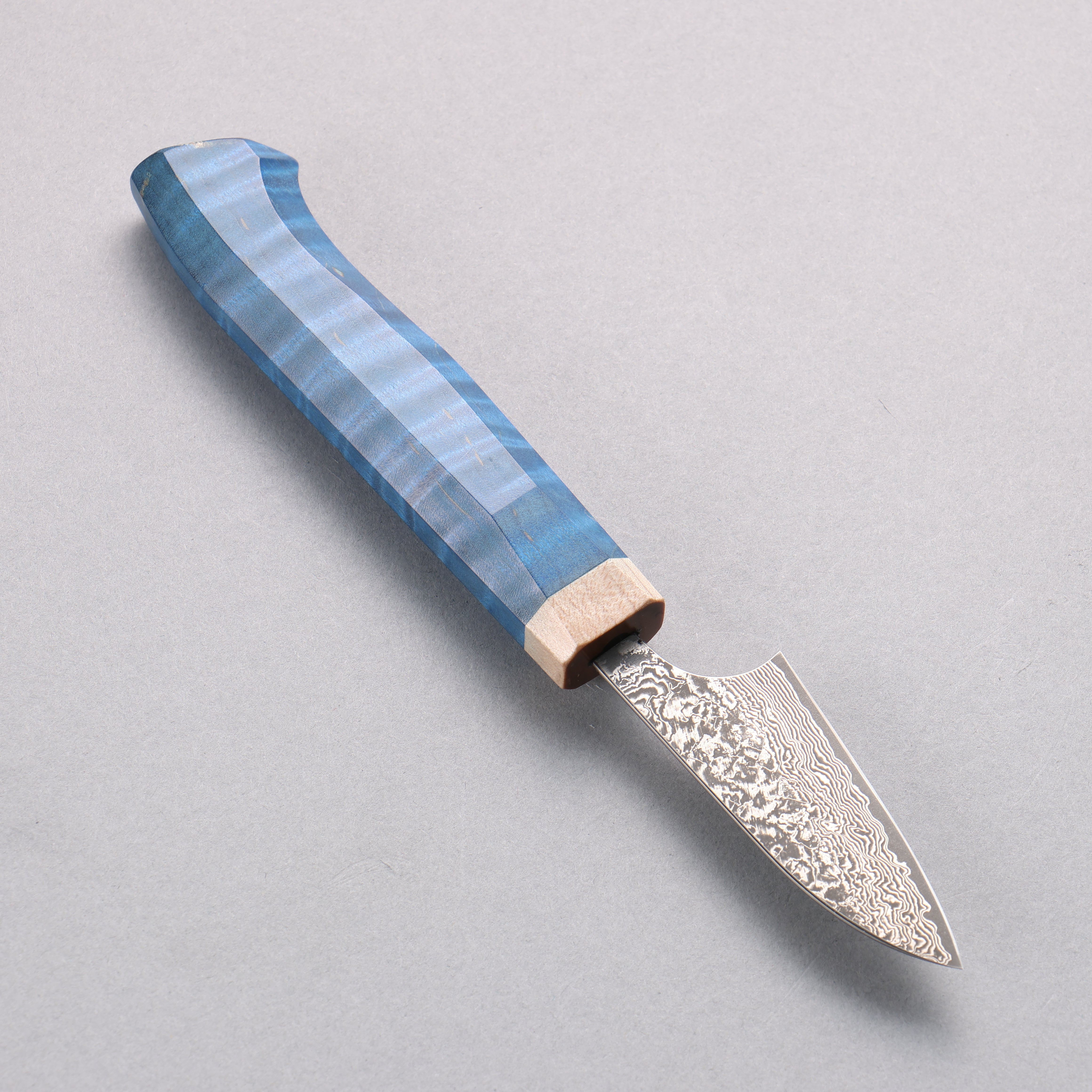 Yoshimi Kato VG10 Black Damascus Paring 55mm Blue Western-Style Handle - Seisuke Knife