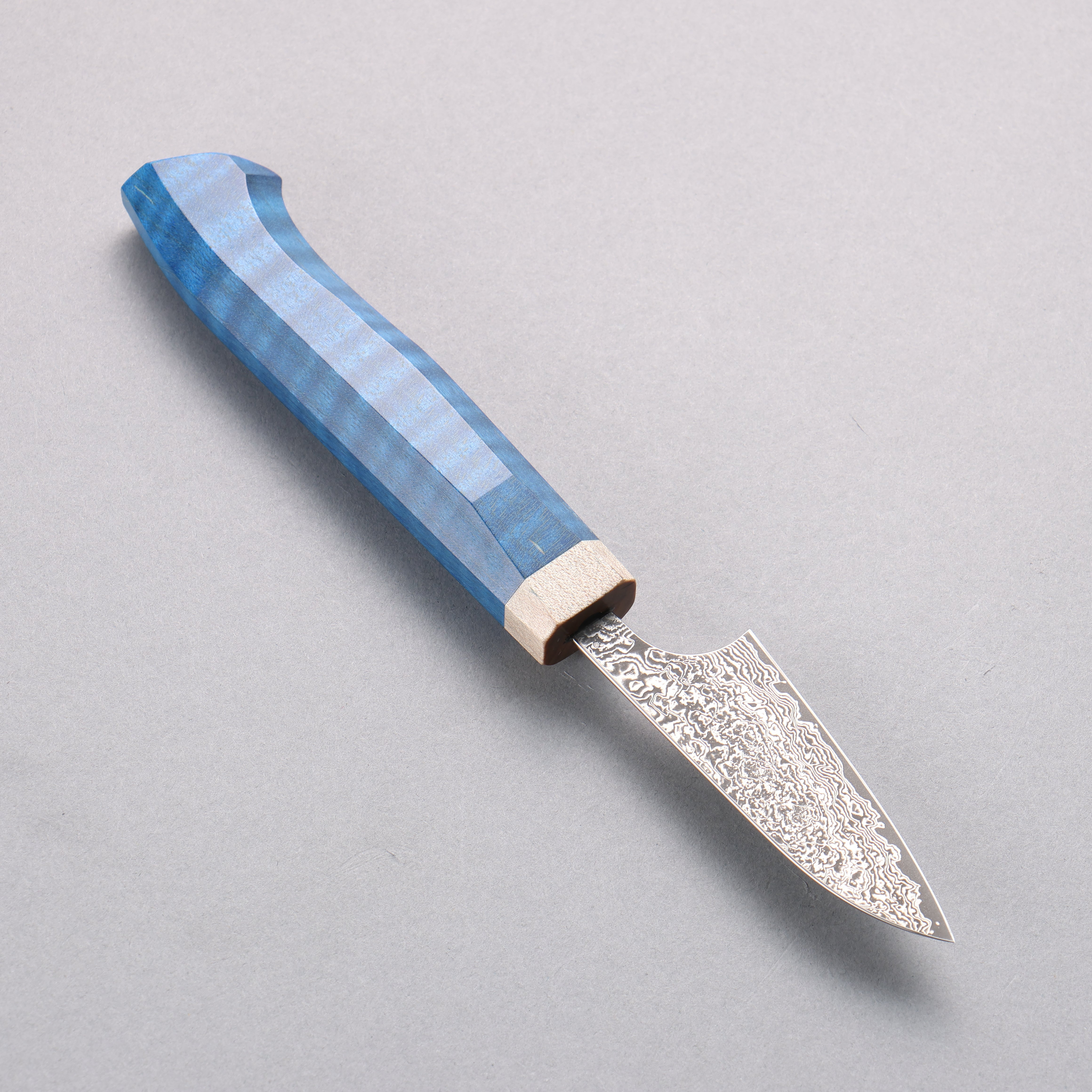 Yoshimi Kato VG10 Black Damascus Paring 60mm Blue Western-Style Handle - Seisuke Knife