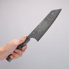 Yoshimi Kato VG10 Black Damascus Bunka  170mm Gray Stablilized Wood (Black and White Rings) Handle - Seisuke Knife - Slide 4