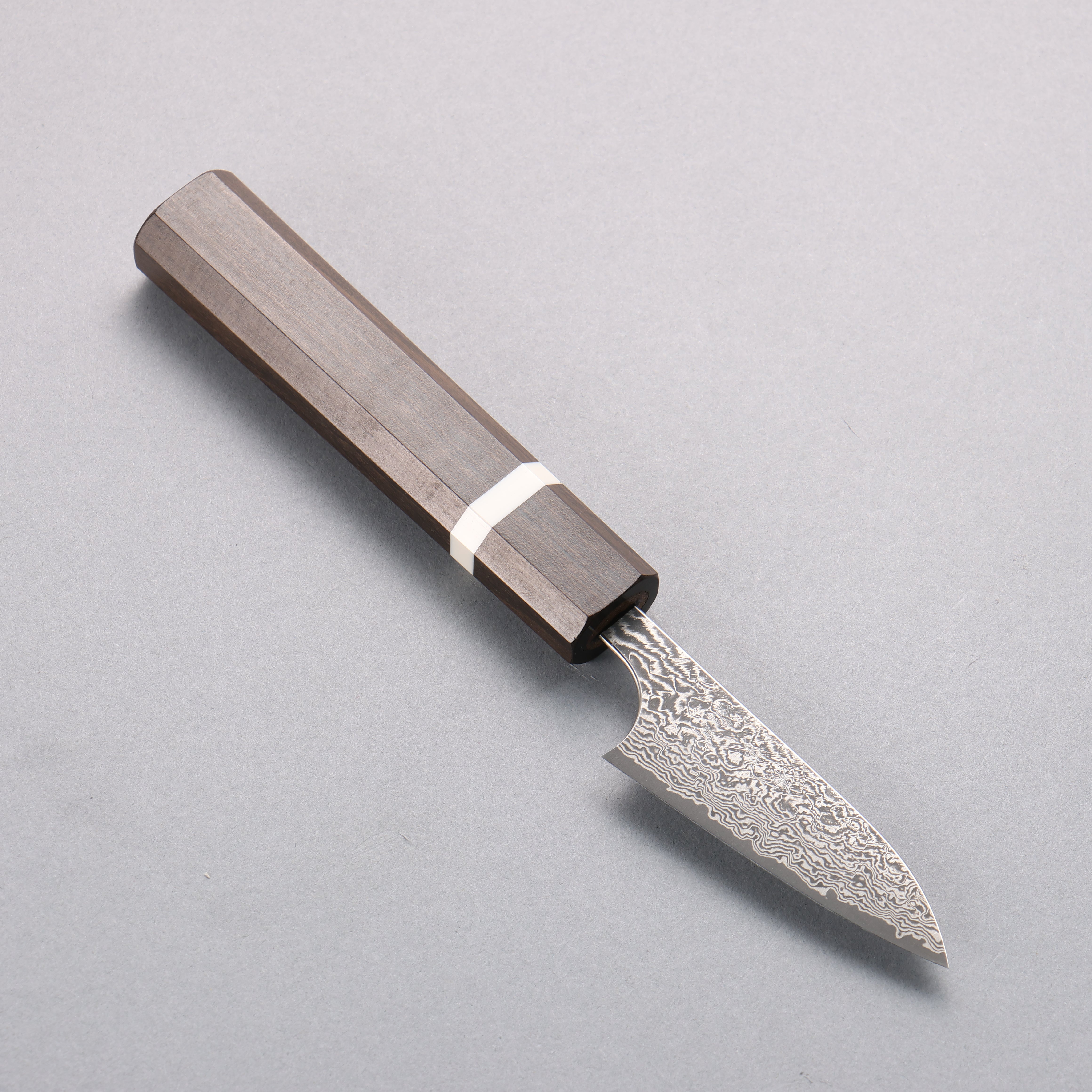 Yoshimi Kato VG10 Black Damascus Paring 65mm Sandalwood & White Ring Handle - Seisuke Knife