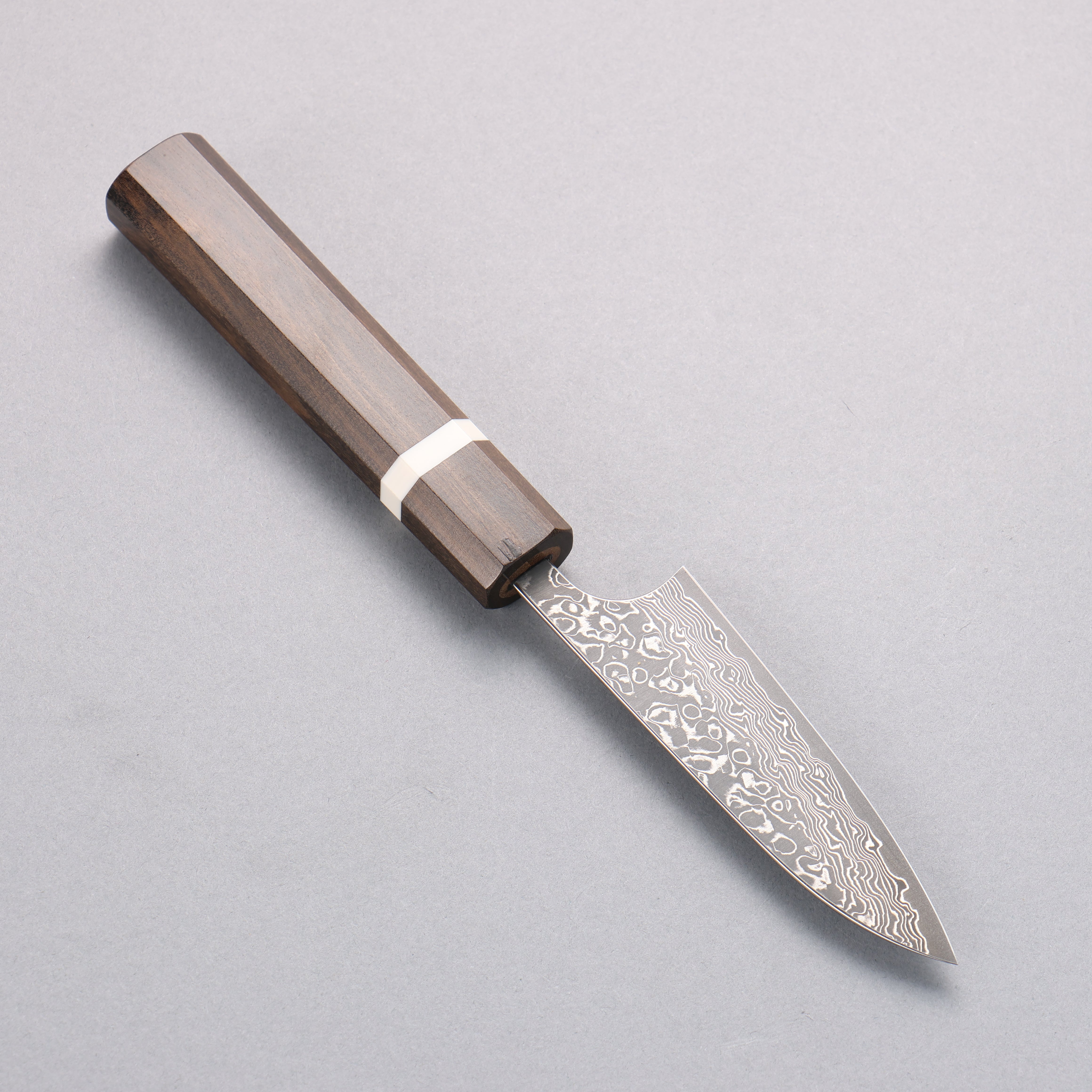 Yoshimi Kato VG10 Black Damascus Paring 90mm Sandalwood & White Ring Handle - Seisuke Knife
