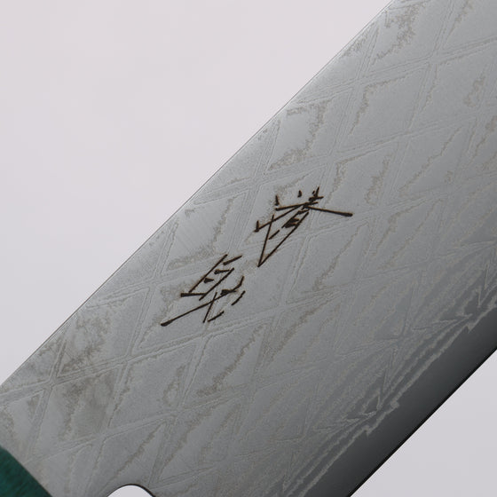 Seisuke AUS10 Mirror Crossed Usuba 160mm Black Pakka wood(ferrule: Green Pakka wood) Handle - Seisuke Knife