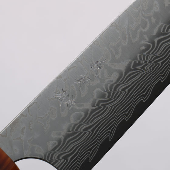 Yoshimi Kato SG2 Damascus Migaki Finished Sujihiki  270mm Ebony (ferrule: Orange Resin) Handle - Seisuke Knife