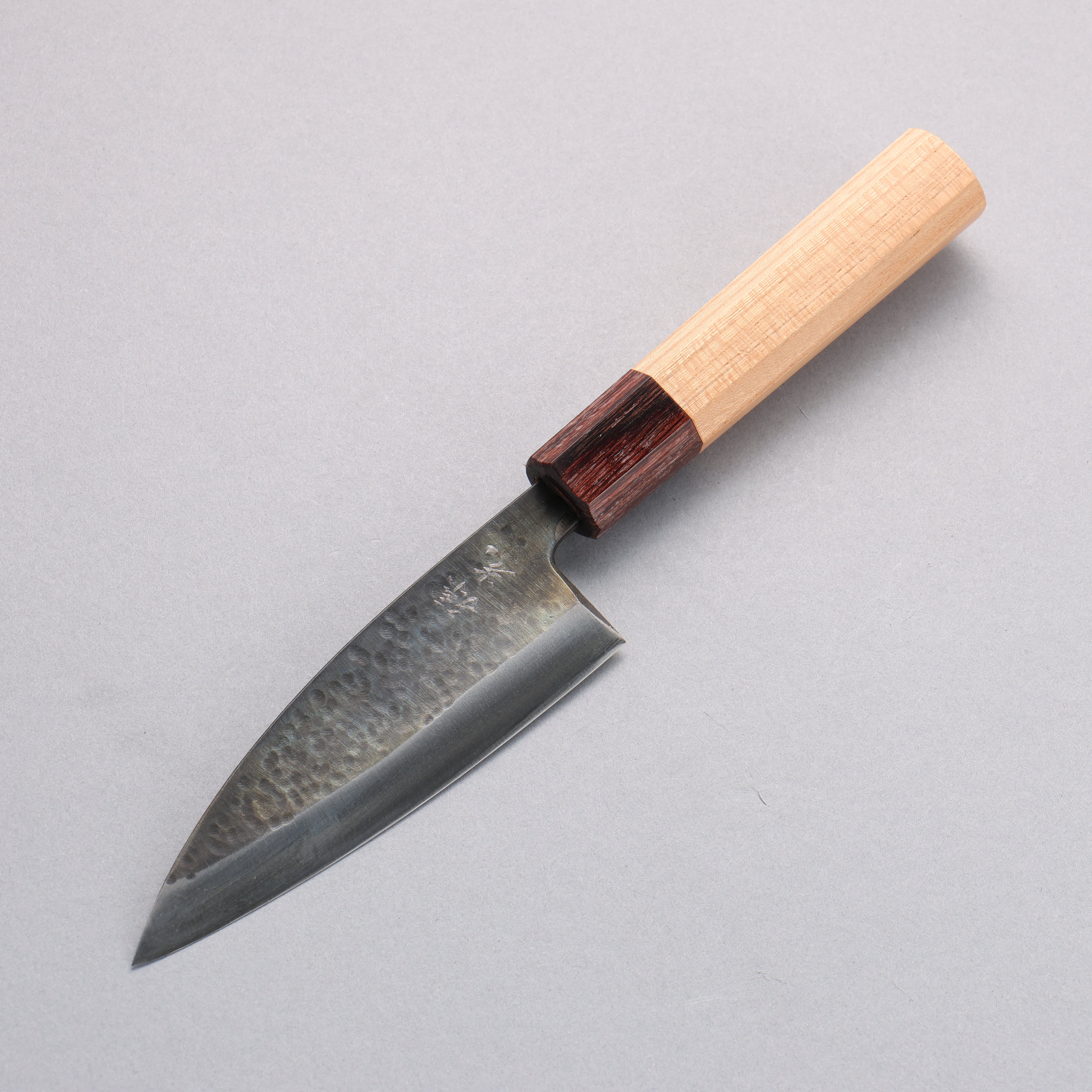 Fukube Shinbu Magomitsu Blue Steel No.2 Hammered Kurouchi Deba 120mm K