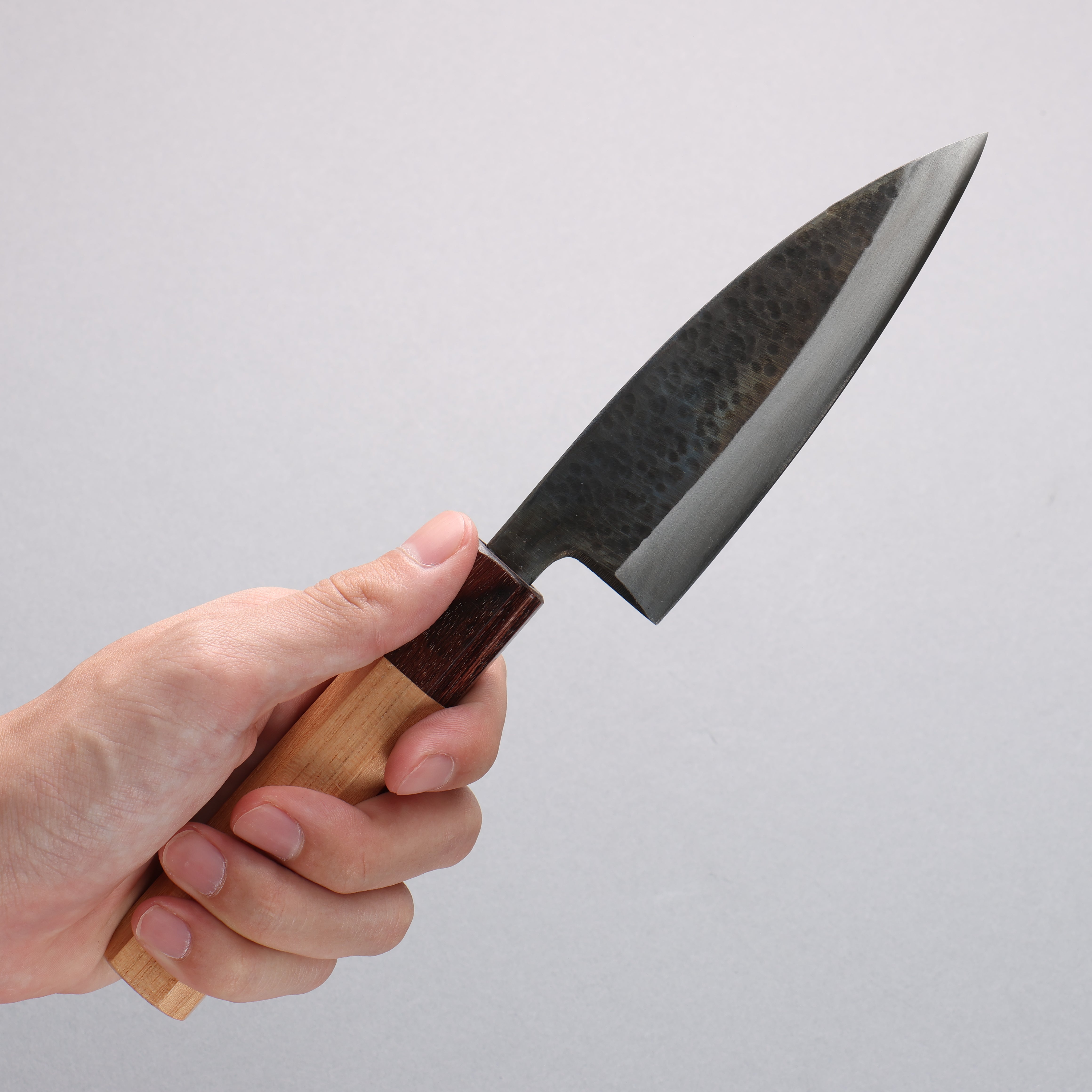Fukube Shinbu Magomitsu Blue Steel No.2 Hammered Kurouchi Deba 120mm K
