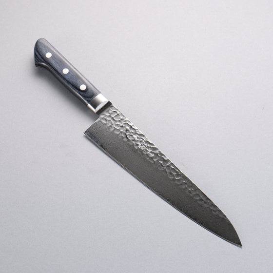 Seisuke VG10 33 Layer Hammered Damascus Gyuto  210mm Navy blue Pakka wood Handle - Seisuke Knife