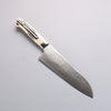 Takeshi Saji Blue Steel No.2 Colored Damascus Santoku  180mm White Deer Horn Handle - Seisuke Knife - Slide 1